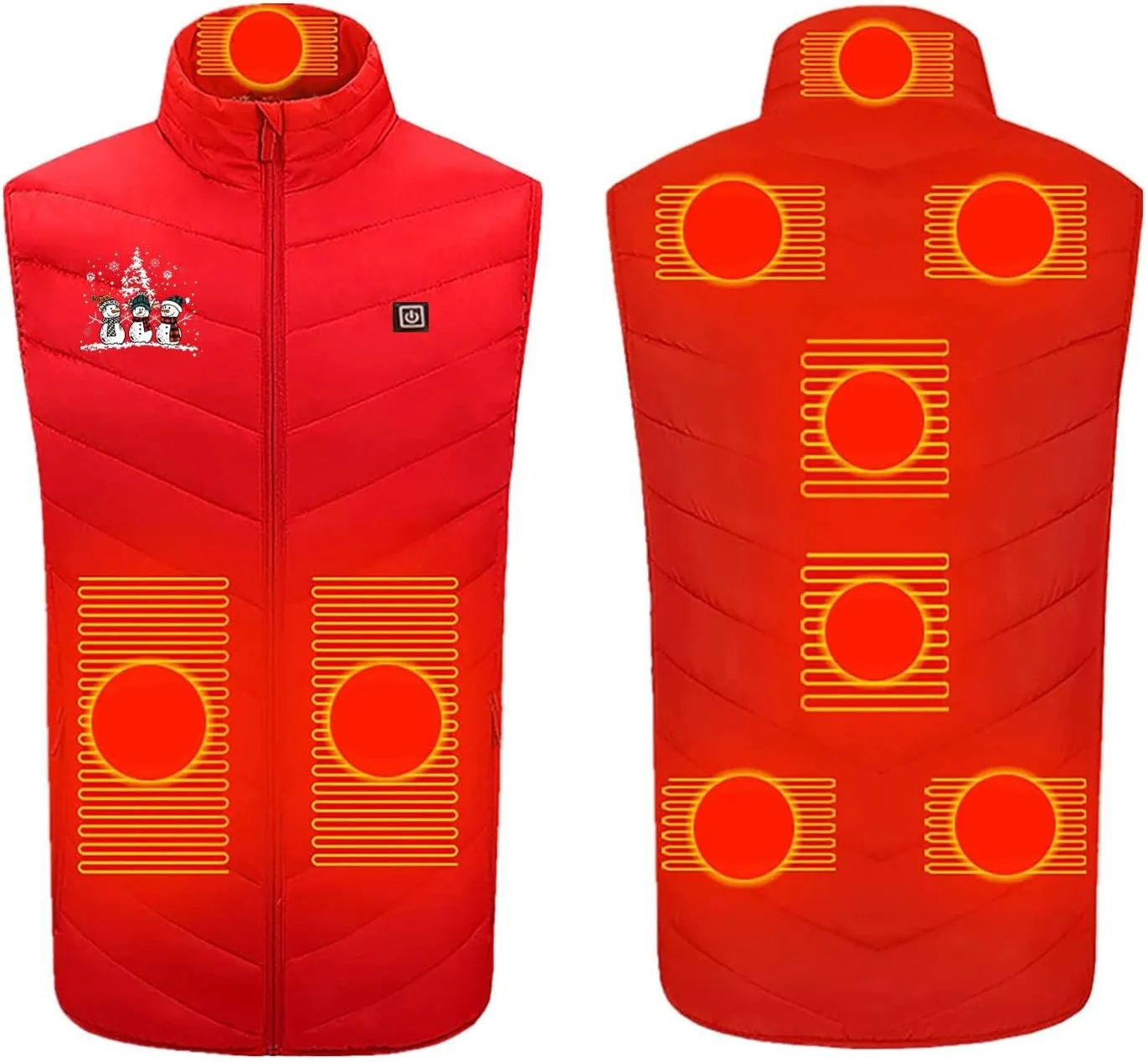 maisdgop Heated Vest Women Unisex Puffer Electric Heating Vest Ski Hunting Sleeveless 3 Gear 9 Heat Zones Heated Jackets
