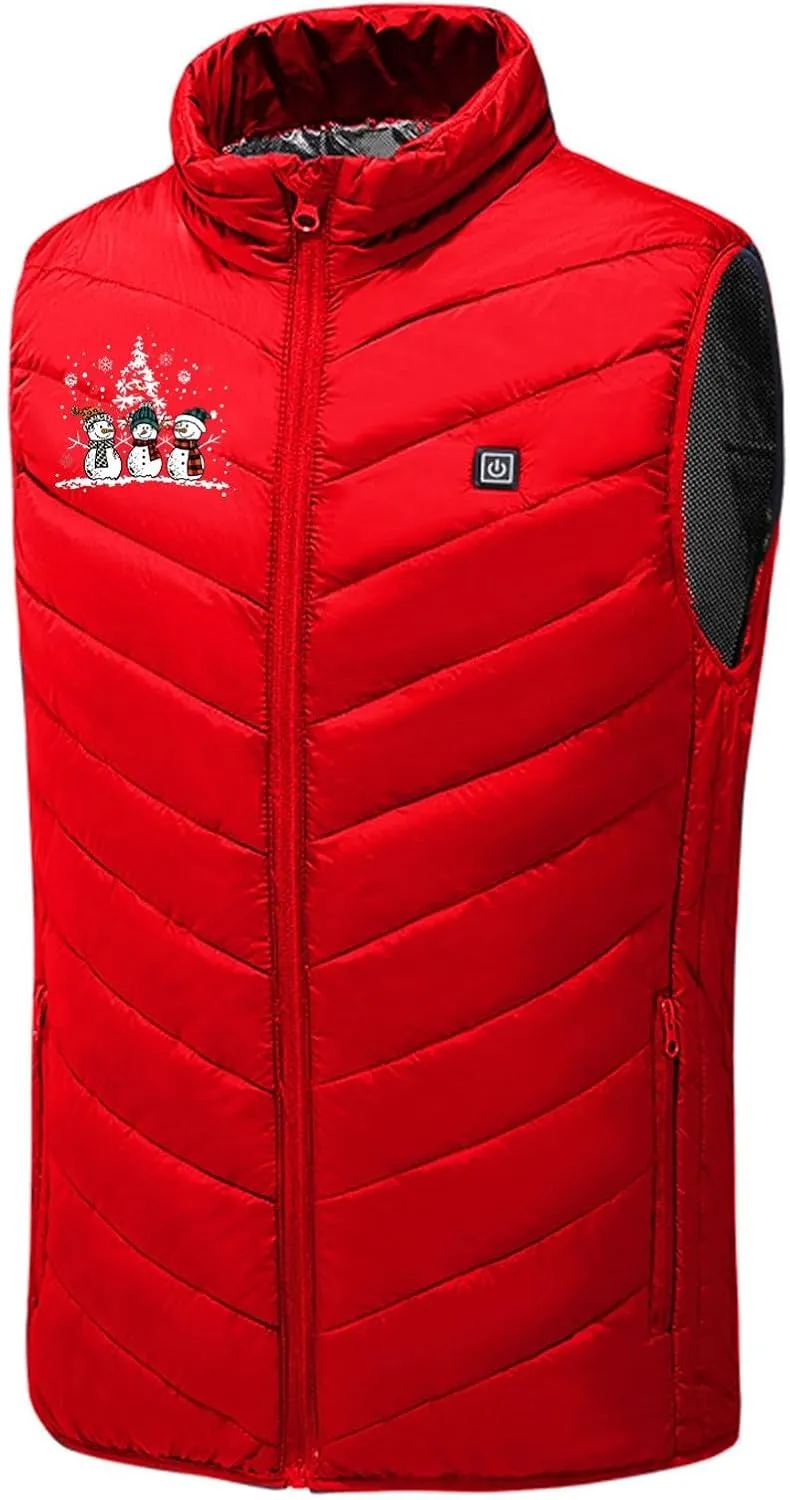 maisdgop Heated Vest Women Unisex Puffer Electric Heating Vest Ski Hunting Sleeveless 3 Gear 9 Heat Zones Heated Jackets