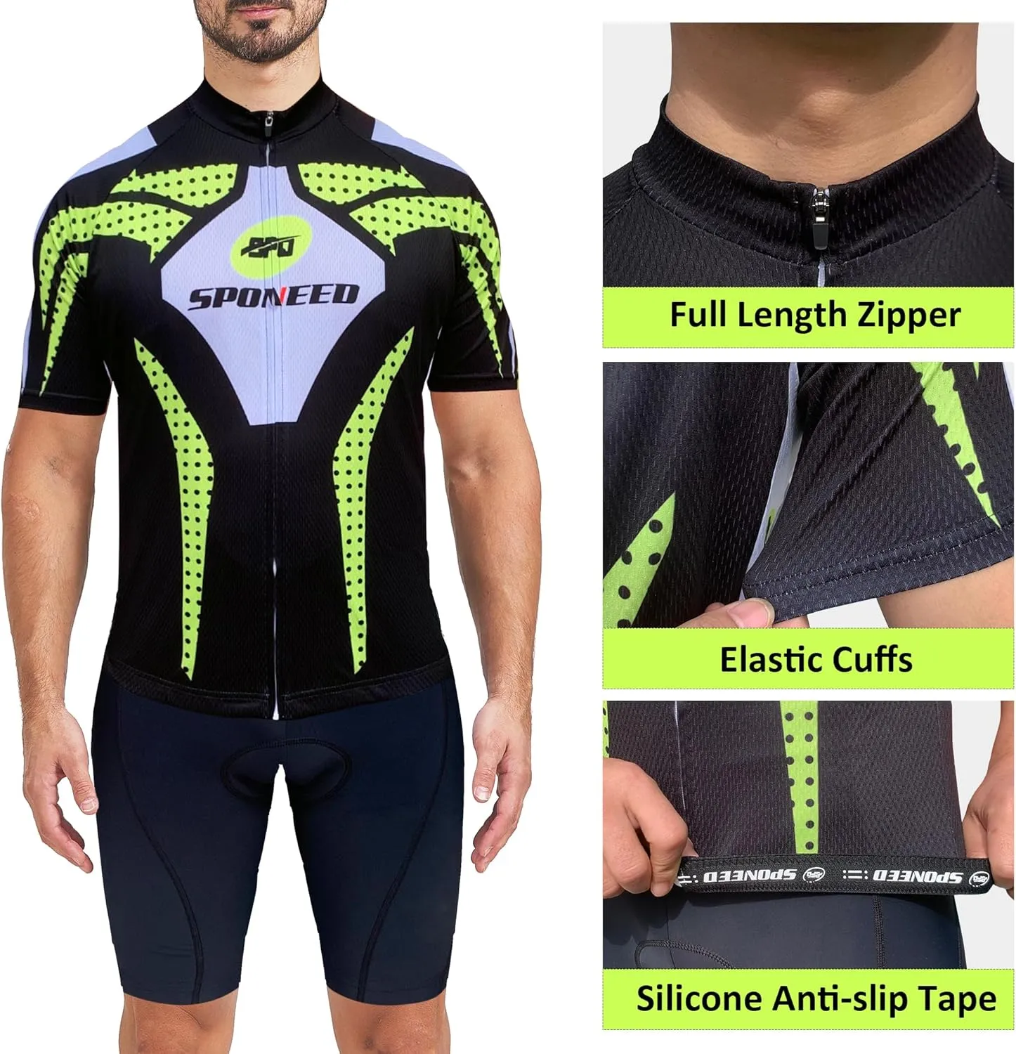Men Bike Jersey Short Sleeve Road Cycling Shirts Biking Tops Moisture Wicking