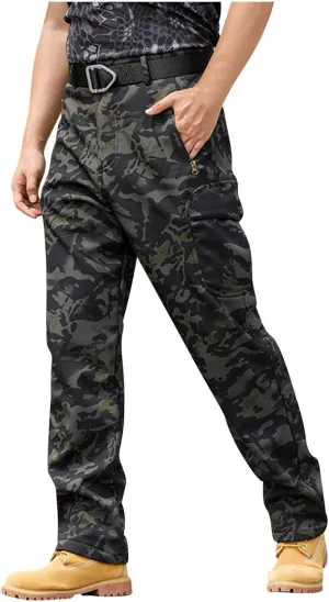 Men Hiking Pants Water Resistant Tactical Pants Lightweight Outdoor Cargo Pants Work Military Pant Multi-Pocket