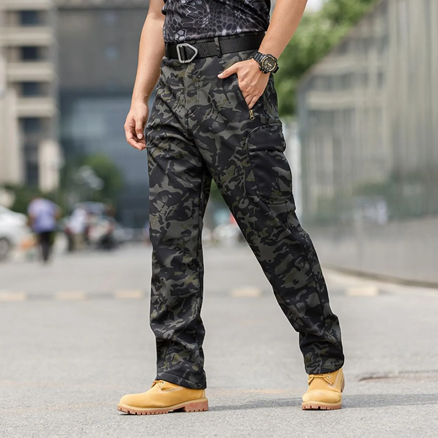 Men Hiking Pants Water Resistant Tactical Pants Lightweight Outdoor Cargo Pants Work Military Pant Multi-Pocket
