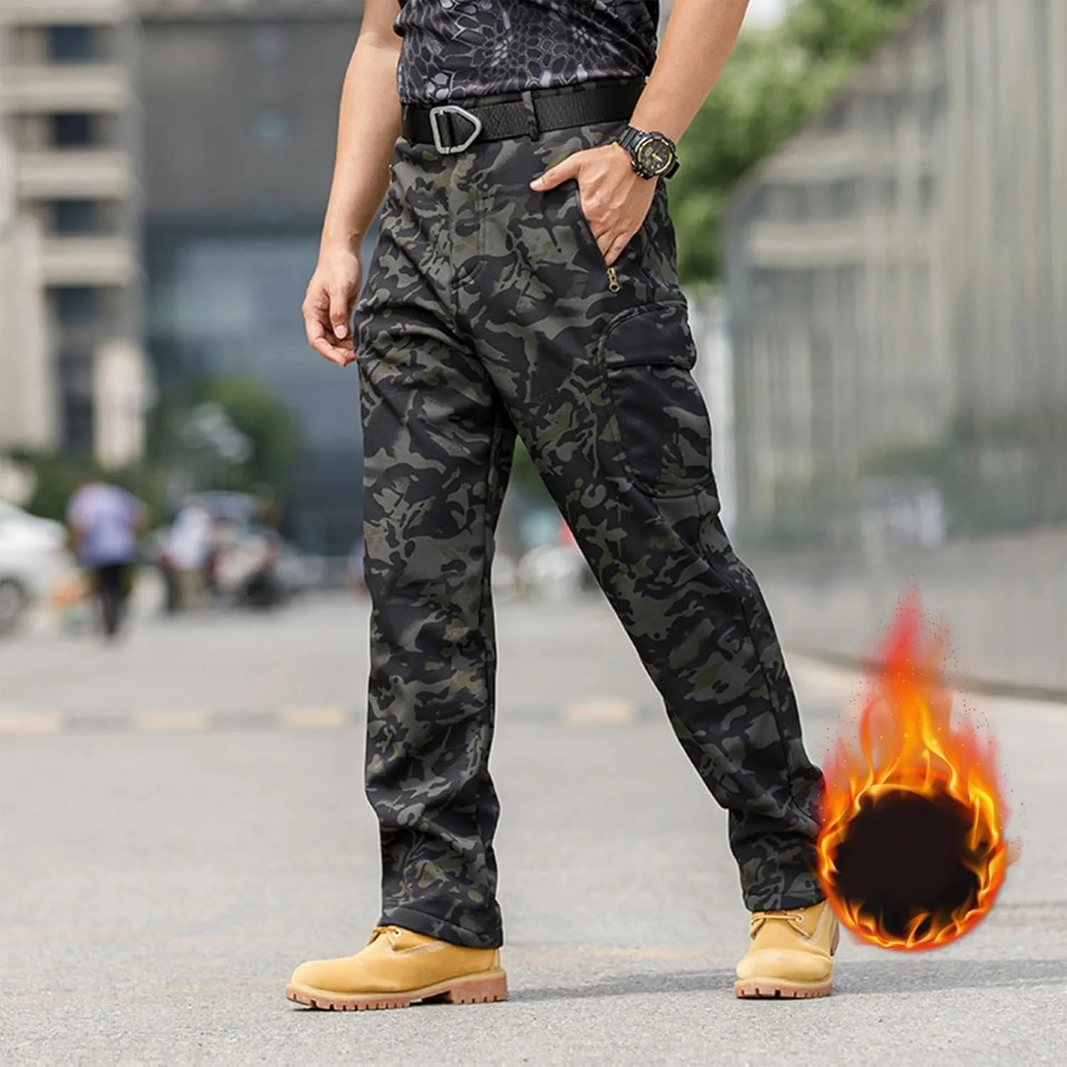 Men Hiking Pants Water Resistant Tactical Pants Lightweight Outdoor Cargo Pants Work Military Pant Multi-Pocket