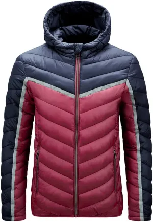 Men's Autumn And Winter Big Hooded Cotton-Padded Jacket Stitching Cotton-Padded Jacket