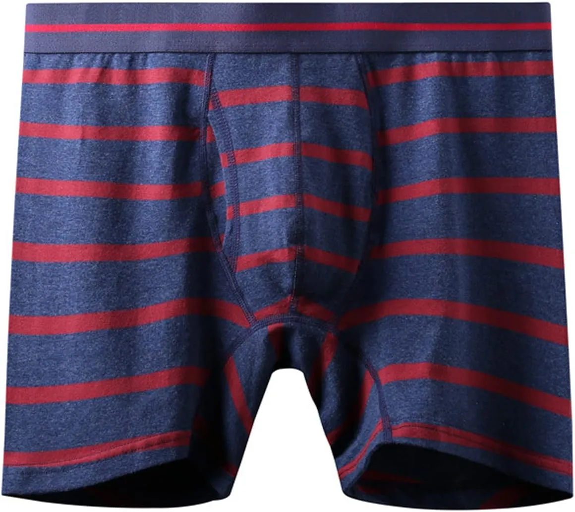 Mens Boxer Briefs With Pouch, Moisture Wicking Performance Underwear For Men Striped Stretch Moisture-Wicking Soft Panties