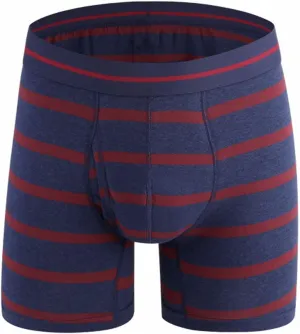 Mens Boxer Briefs With Pouch, Moisture Wicking Performance Underwear For Men Striped Stretch Moisture-Wicking Soft Panties