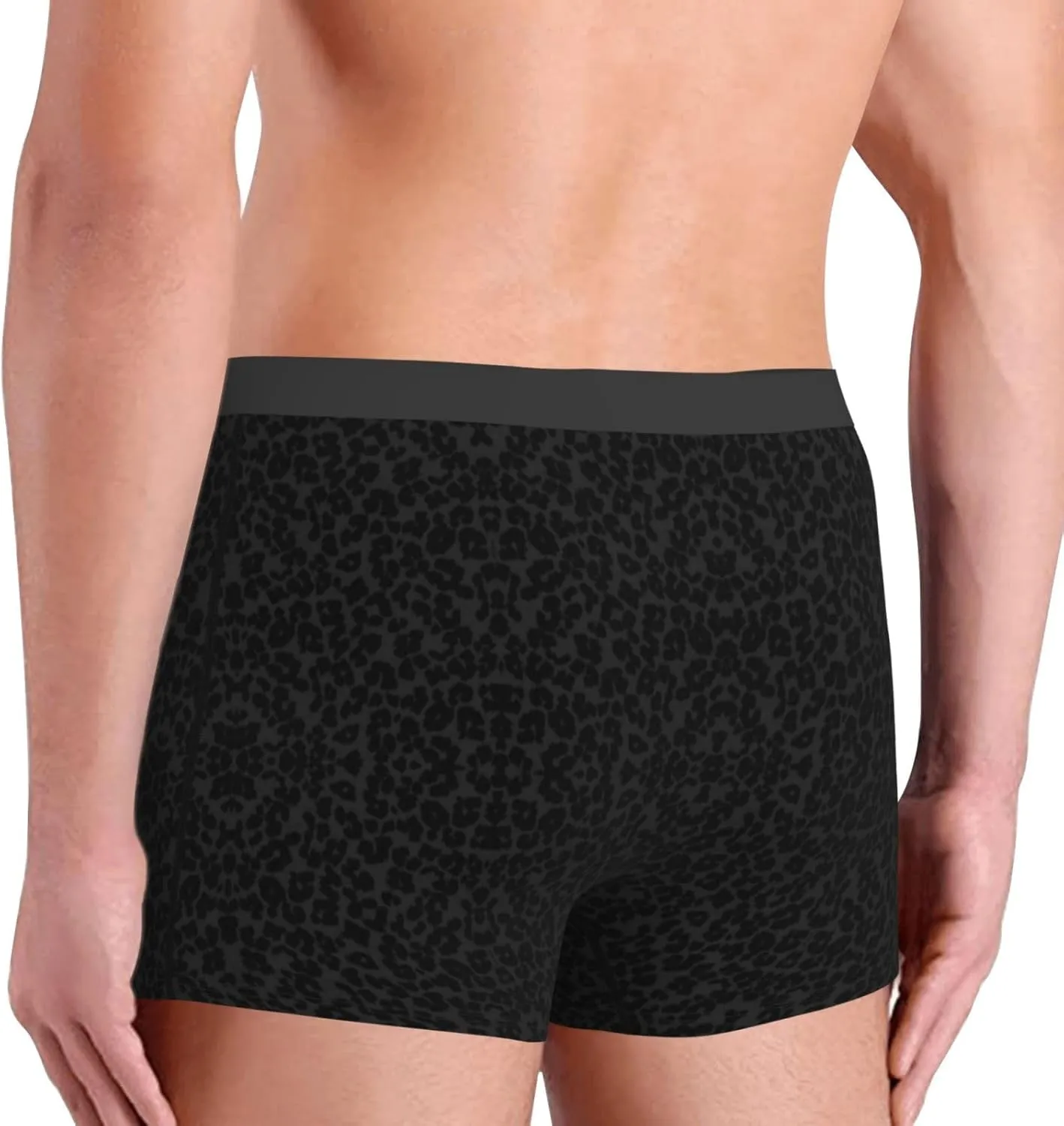 Men'S Cheetah Black Leopard Boxer Briefs Printed Underwear Moisture Wicking