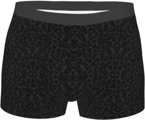 Men'S Cheetah Black Leopard Boxer Briefs Printed Underwear Moisture Wicking