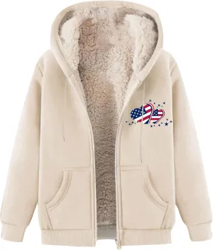 Men's Fleece Lined Jackets Zip Up Hoodies Sweatshirts Winter Coats Fashion Warm Sherpa Jacket with Pockets