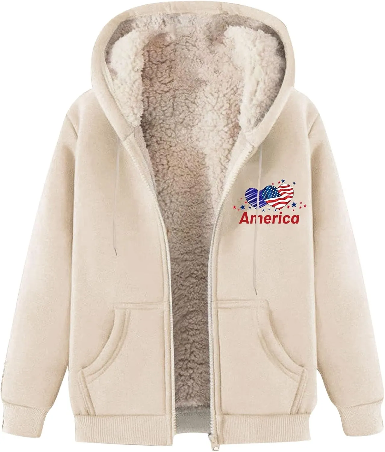 Men's Fleece Lined Jackets Zip Up Hoodies Sweatshirts Winter Coats Fashion Warm Sherpa Jacket with Pockets