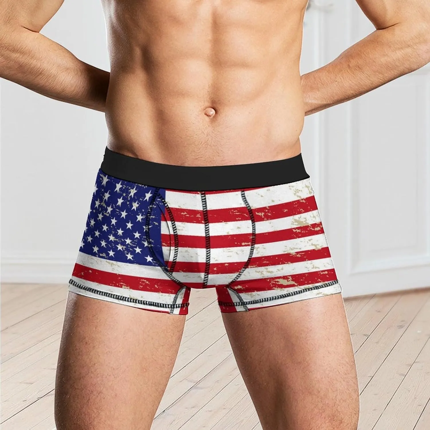 Men's Funny Boxer Briefs Moisture Wicking Underwear with Support Pouch