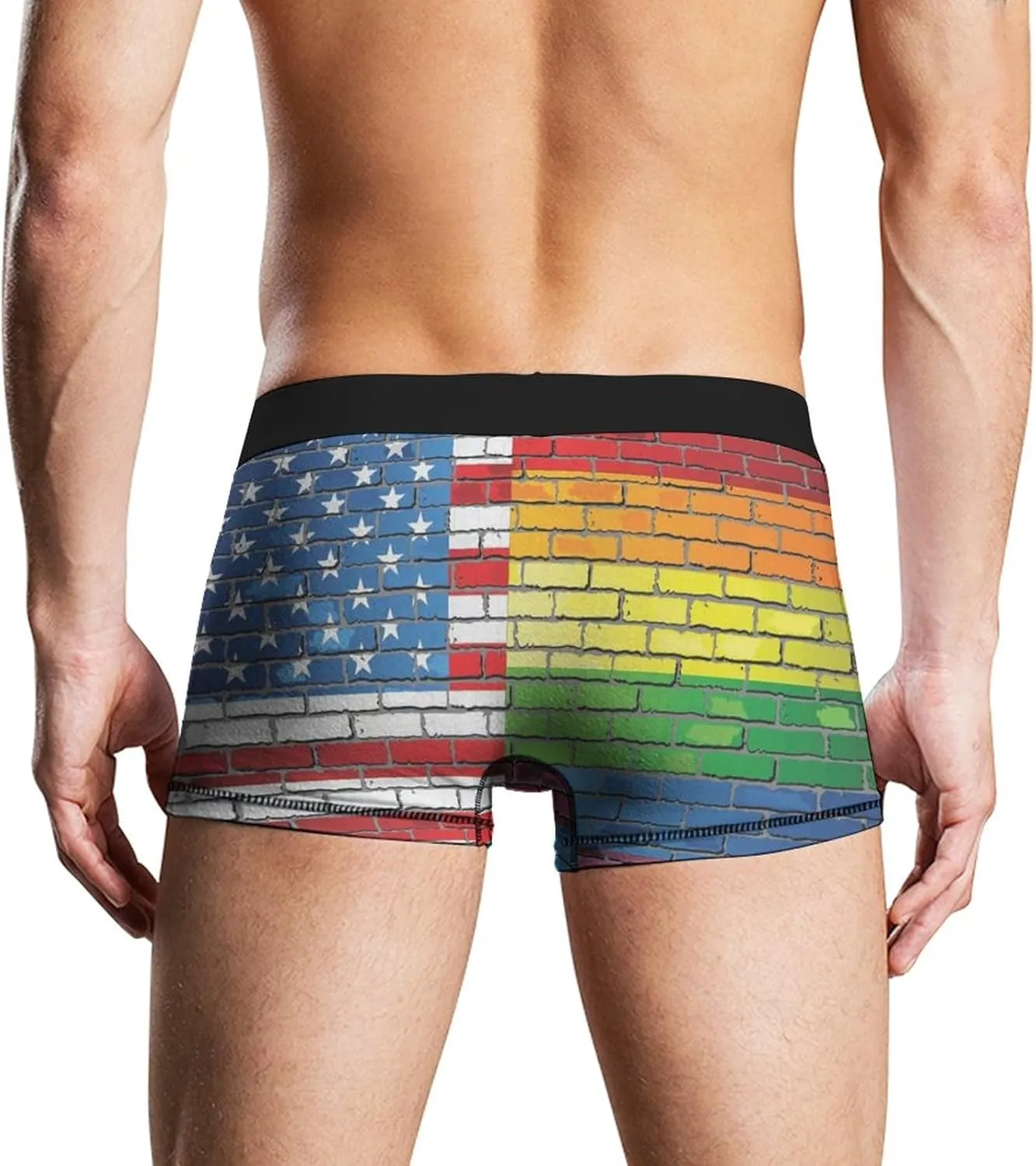 Men's Funny Boxer Briefs Moisture Wicking Underwear with Support Pouch
