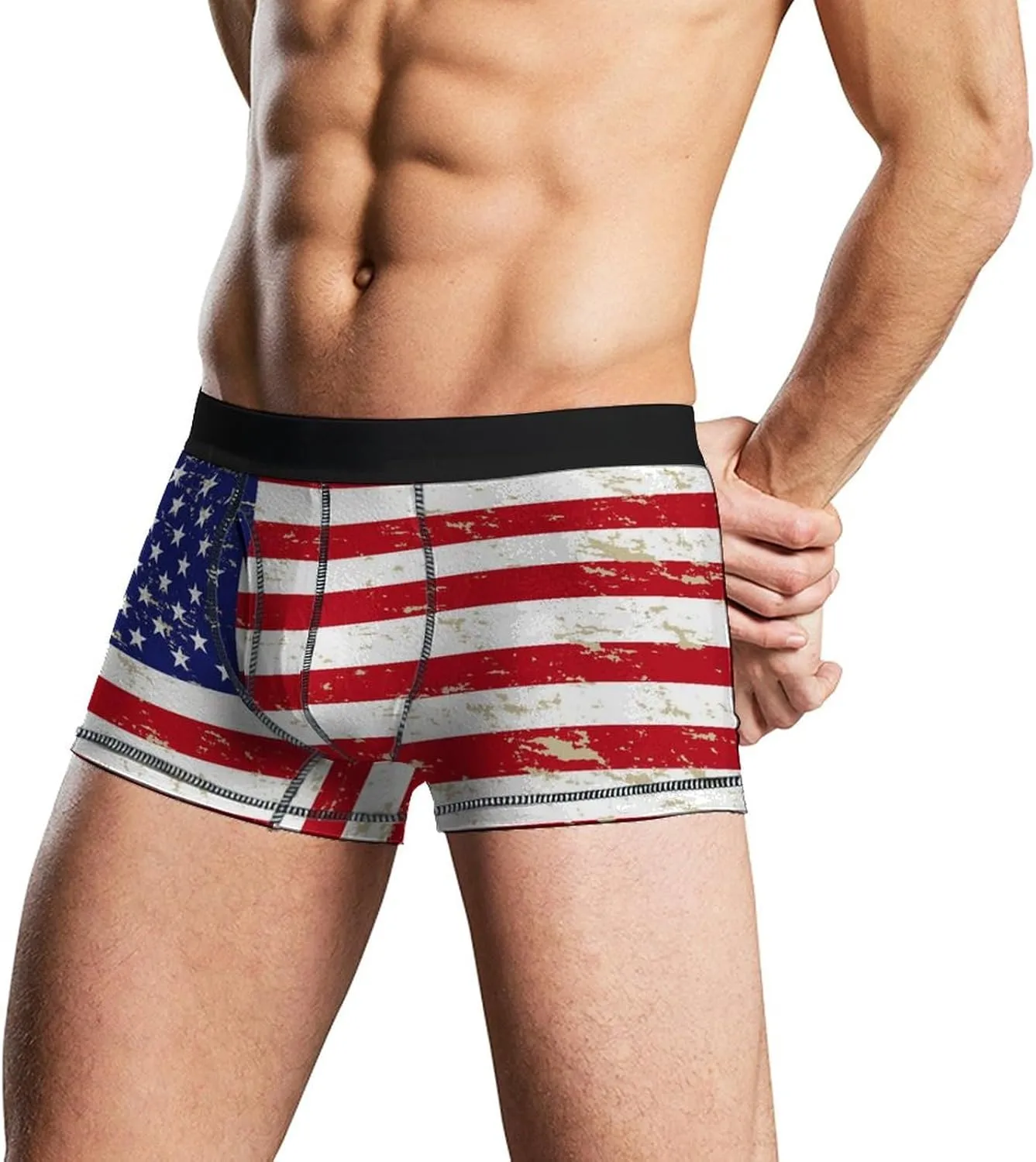Men's Funny Boxer Briefs Moisture Wicking Underwear with Support Pouch