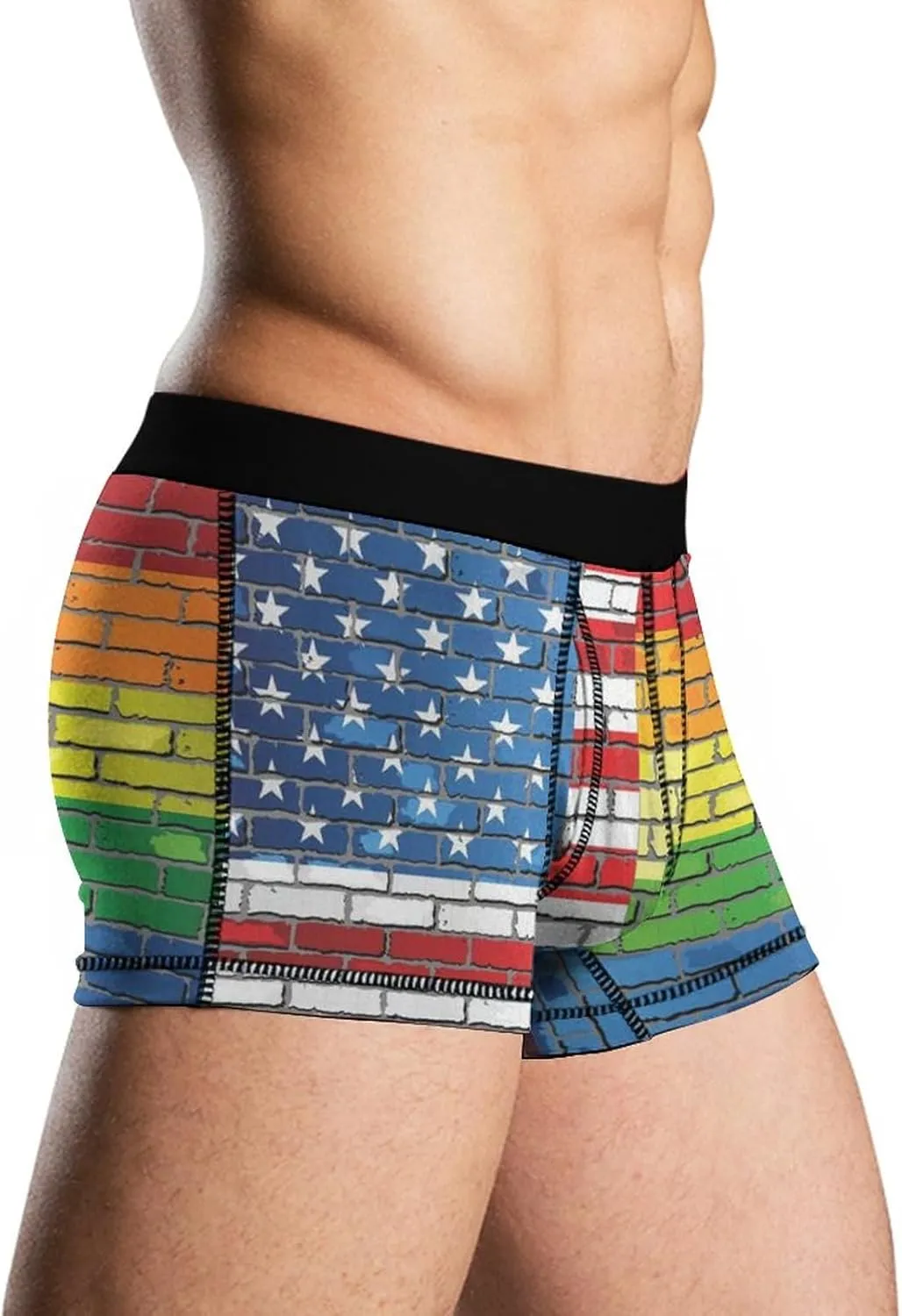Men's Funny Boxer Briefs Moisture Wicking Underwear with Support Pouch