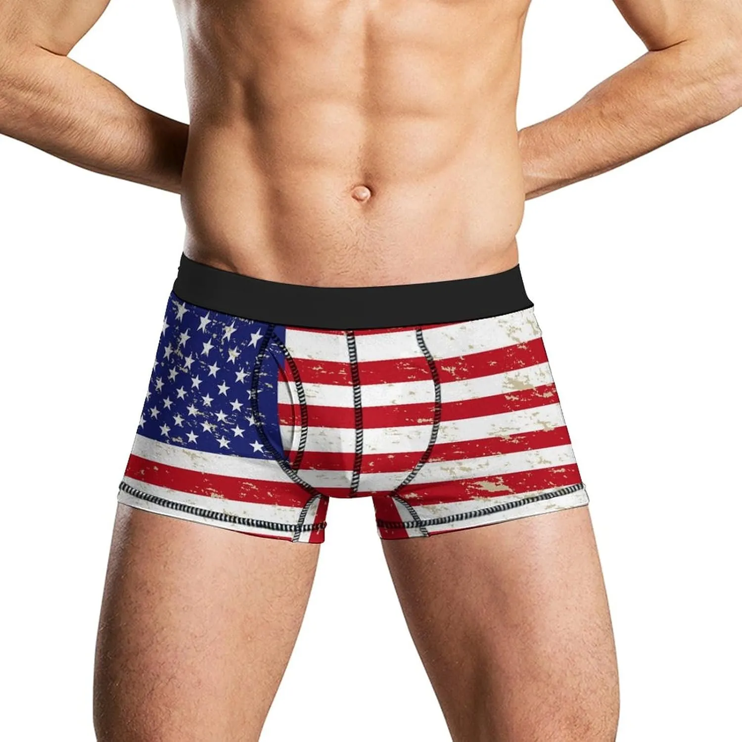 Men's Funny Boxer Briefs Moisture Wicking Underwear with Support Pouch