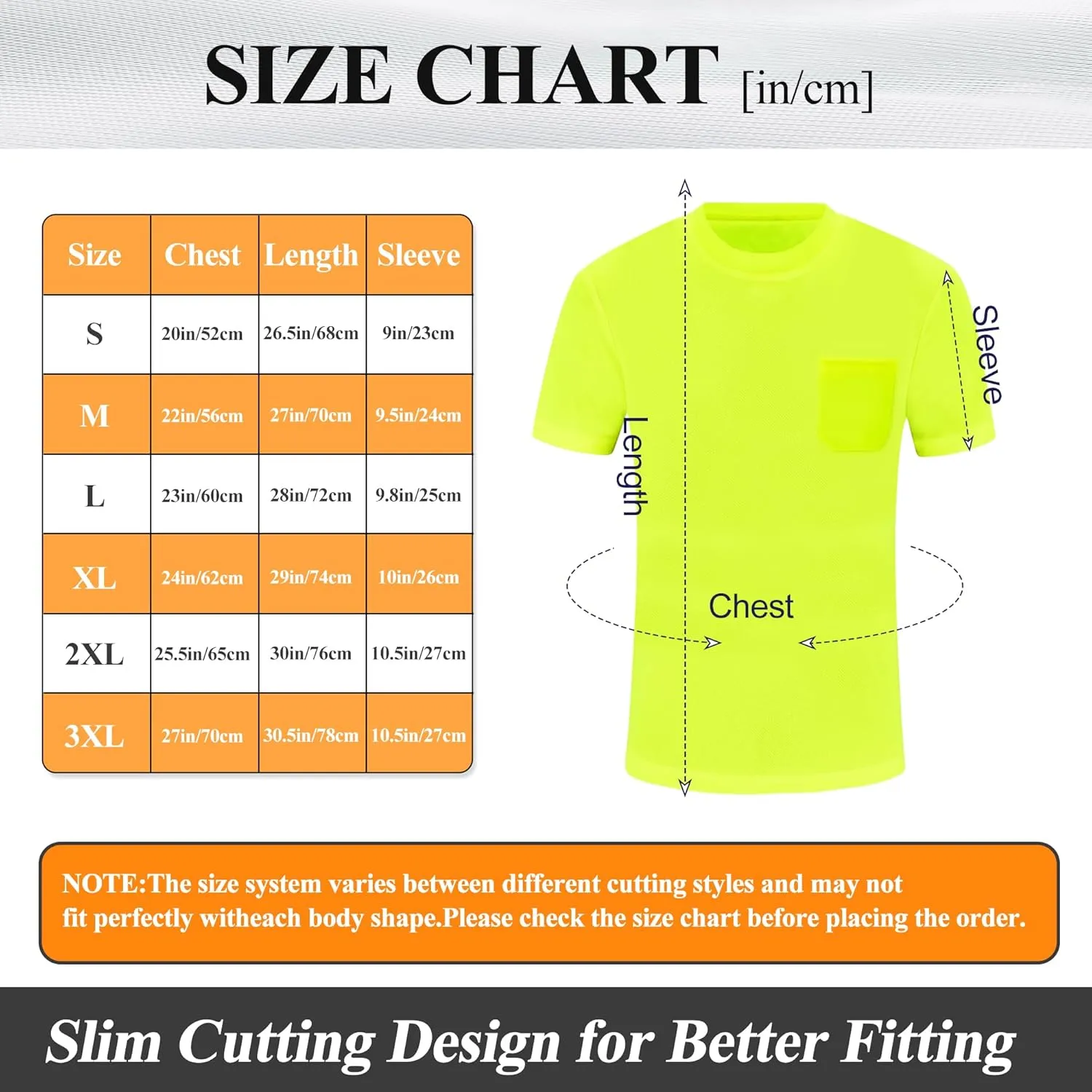 Mens’ High Visibility Safety Short Sleeve T-Shirt with Pocket Moisture Wicking Shirts,Multipack
