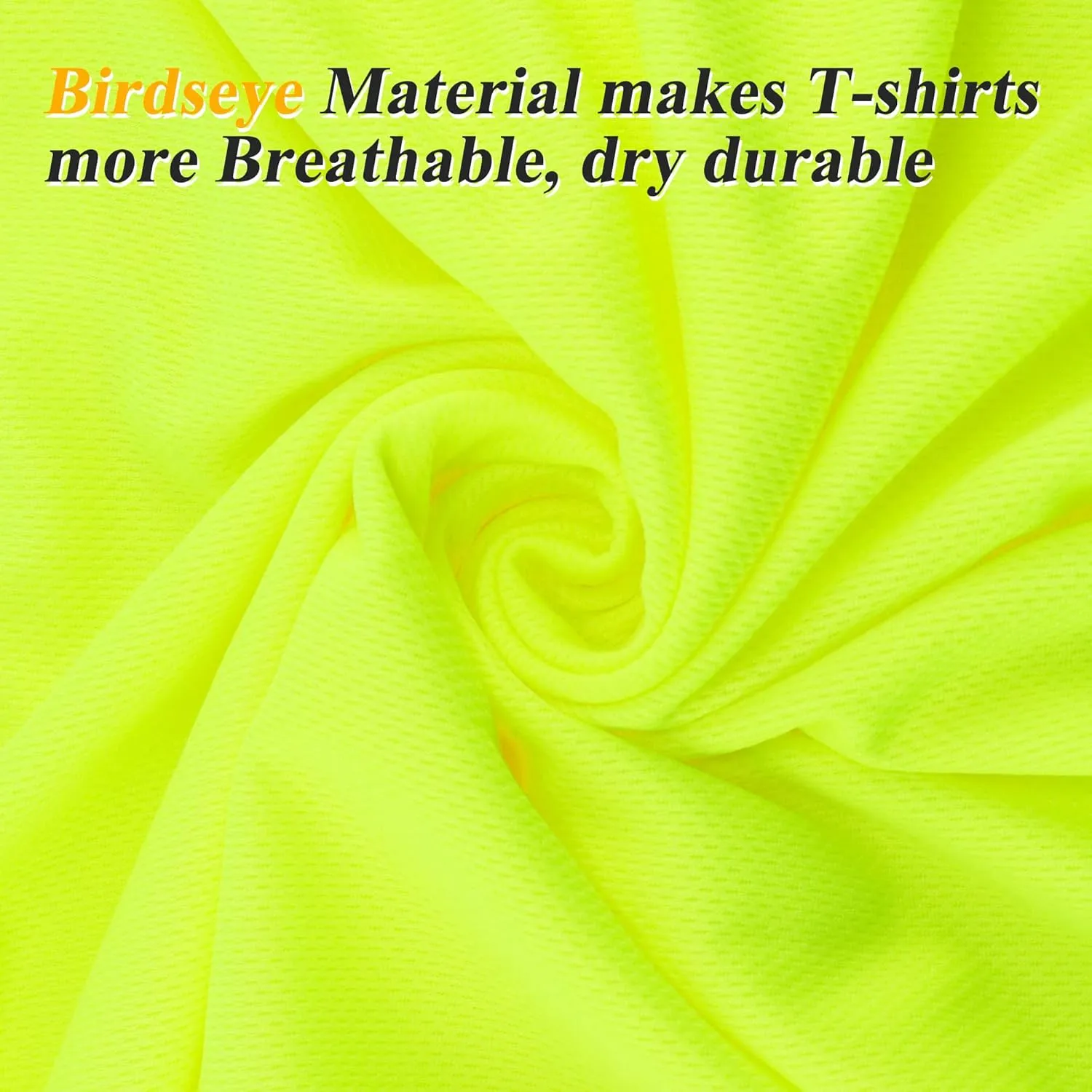 Mens’ High Visibility Safety Short Sleeve T-Shirt with Pocket Moisture Wicking Shirts,Multipack