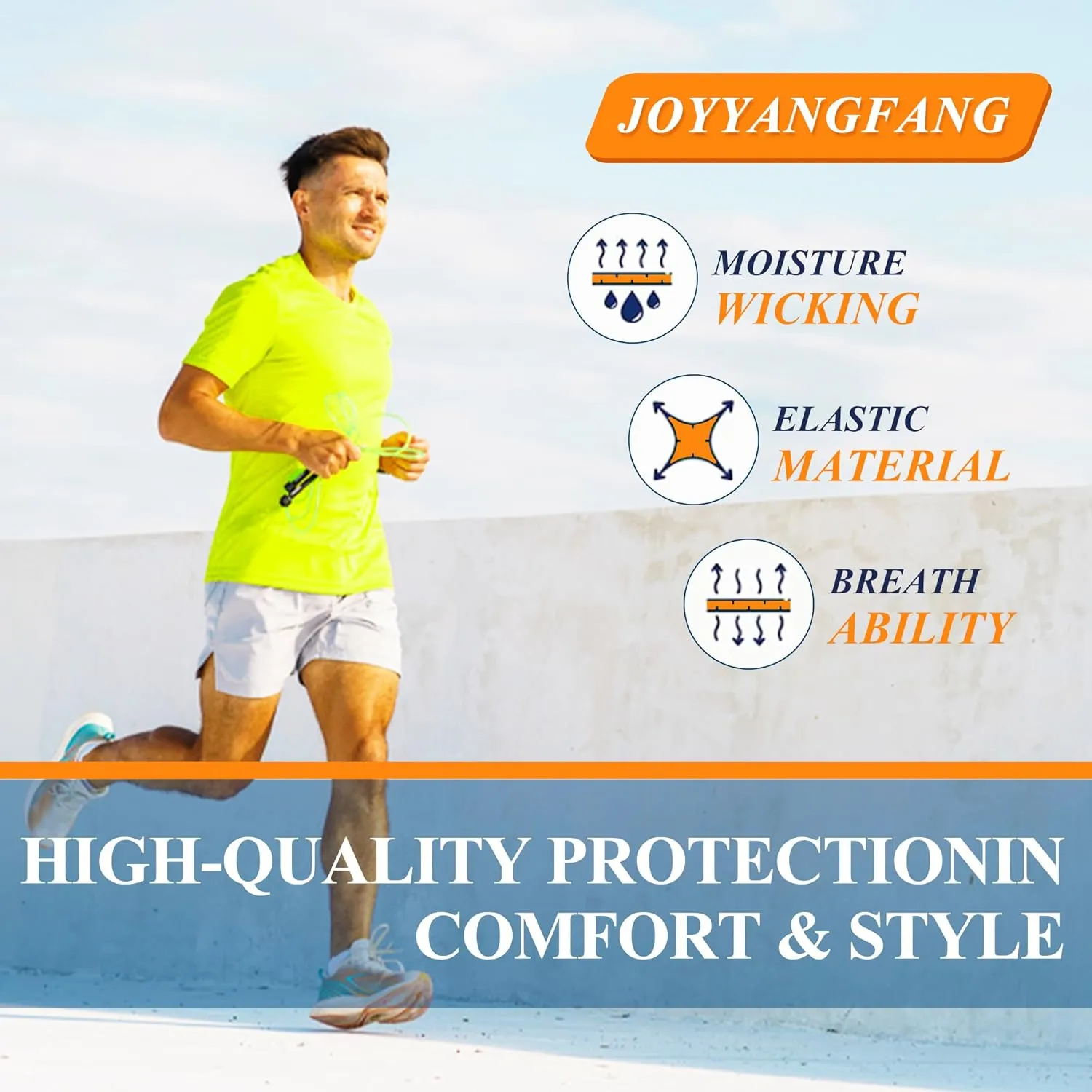 Mens’ High Visibility Safety Short Sleeve T-Shirt with Pocket Moisture Wicking Shirts,Multipack