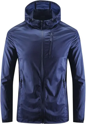 Mens Hooded Sun Protection Jacket 2025 Long Sleeve Outdoors Hoodie Full Zipper Sport Jackets Thin Lightweight Coats