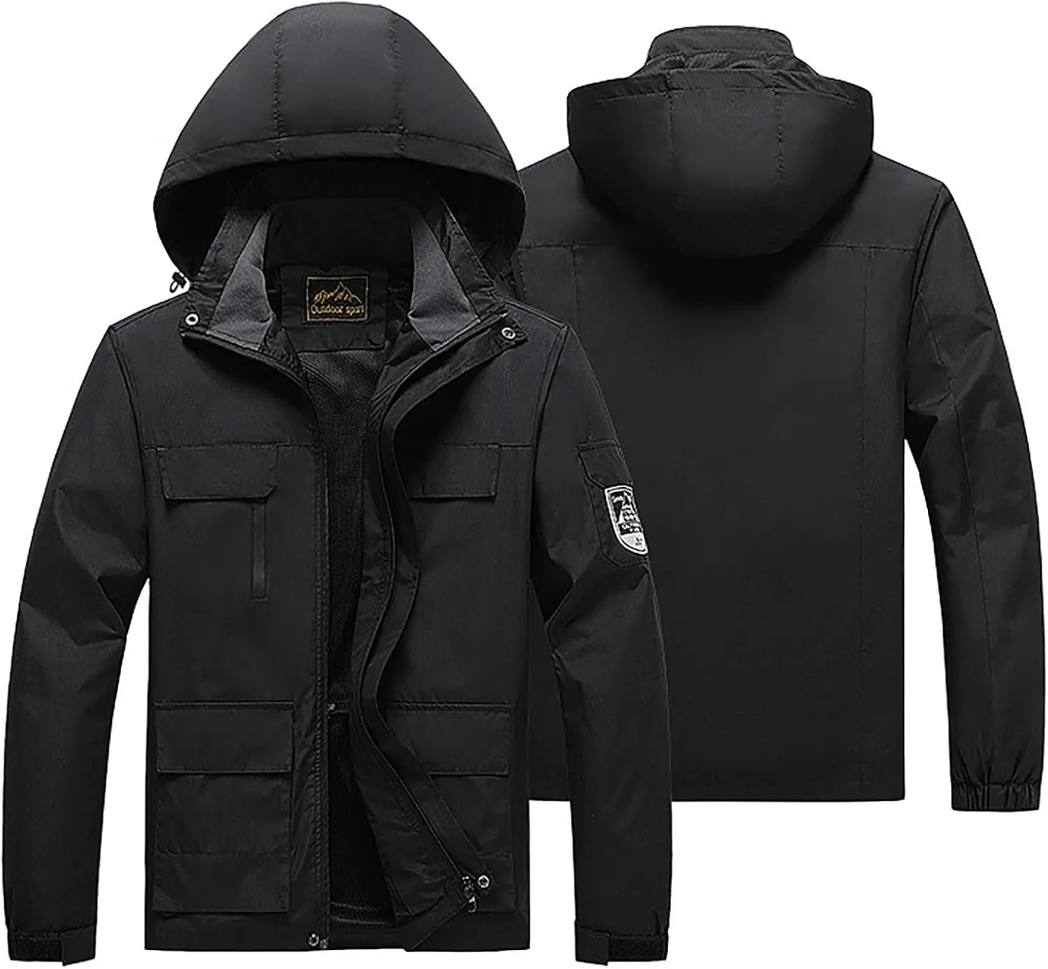 Men's Lightweight Windbreaker Rain Jacket Coat with Hood for Hiking Fishing Activewear Comforable Casual Windbreakers