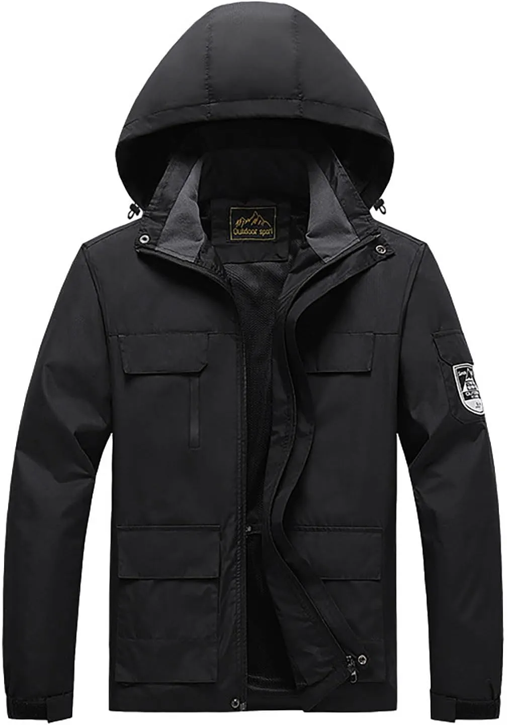 Men's Lightweight Windbreaker Rain Jacket Coat with Hood for Hiking Fishing Activewear Comforable Casual Windbreakers