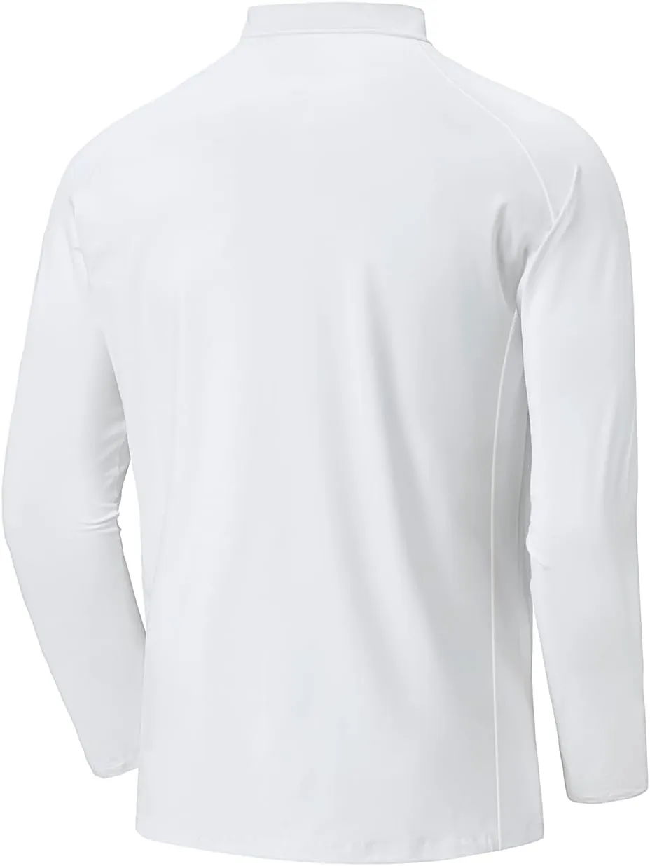 Men's Moisture Wicking Pullover Mock Neck Running Sweatshirt Long Sleeve Workout Shirts