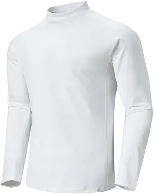 Men's Moisture Wicking Pullover Mock Neck Running Sweatshirt Long Sleeve Workout Shirts