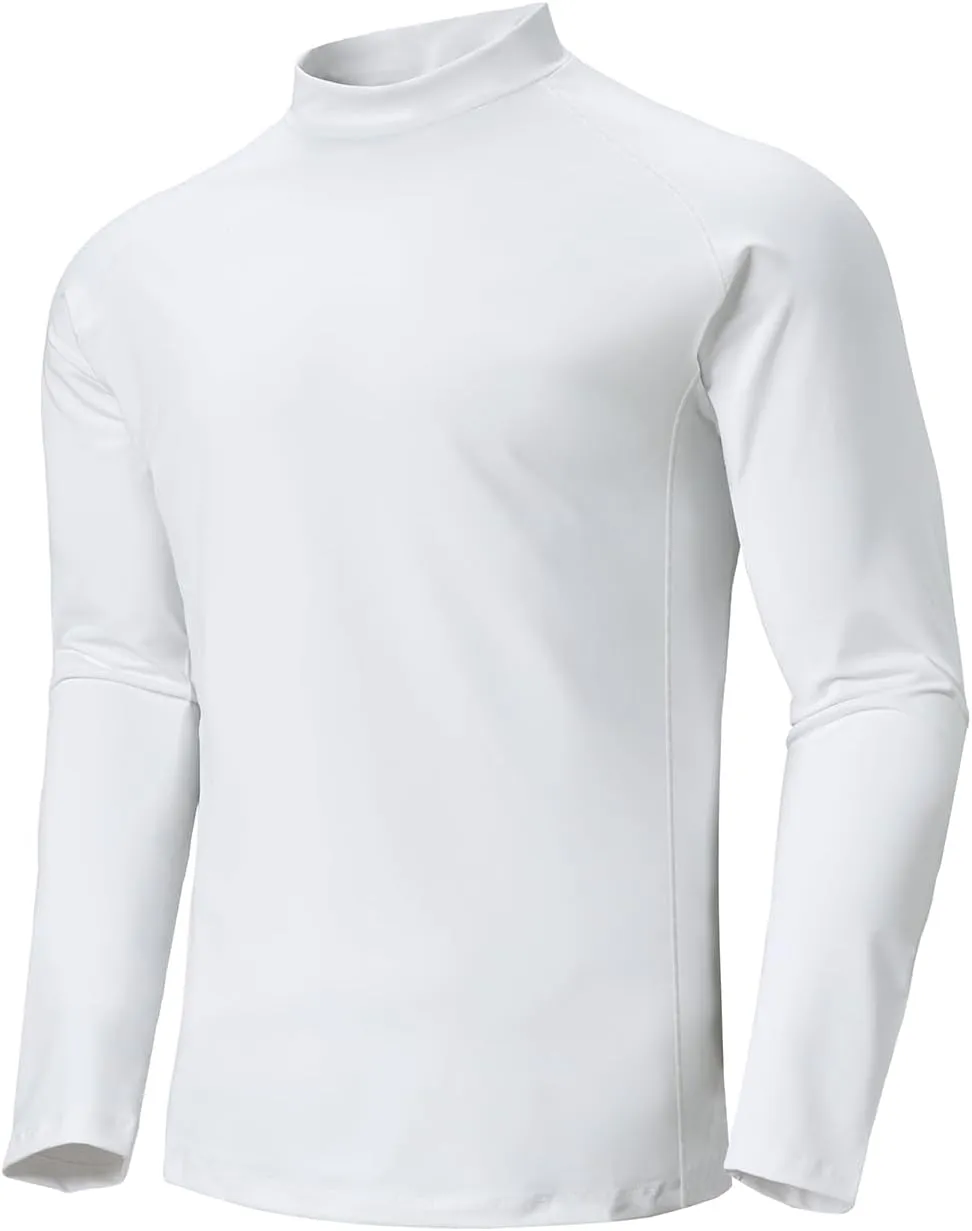 Men's Moisture Wicking Pullover Mock Neck Running Sweatshirt Long Sleeve Workout Shirts