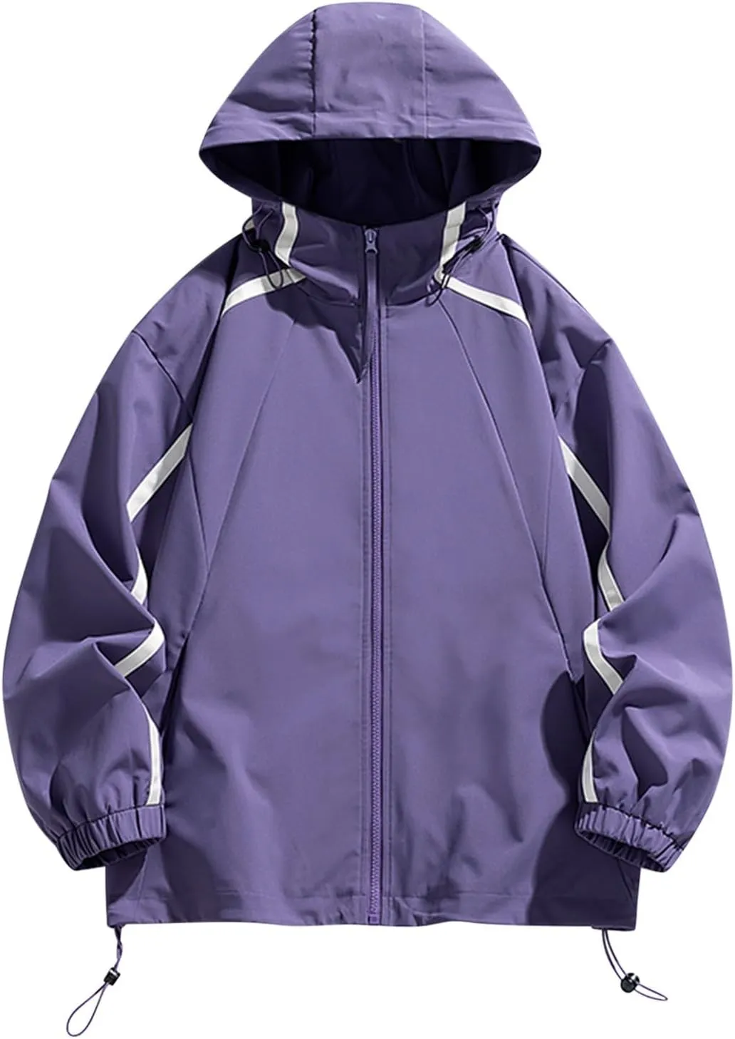 Men's Oversized Rain Jacket Lightweight Waterproof Hooded Jacket Pockets Windbreaker Outdoor Hiking Travel Raincoat