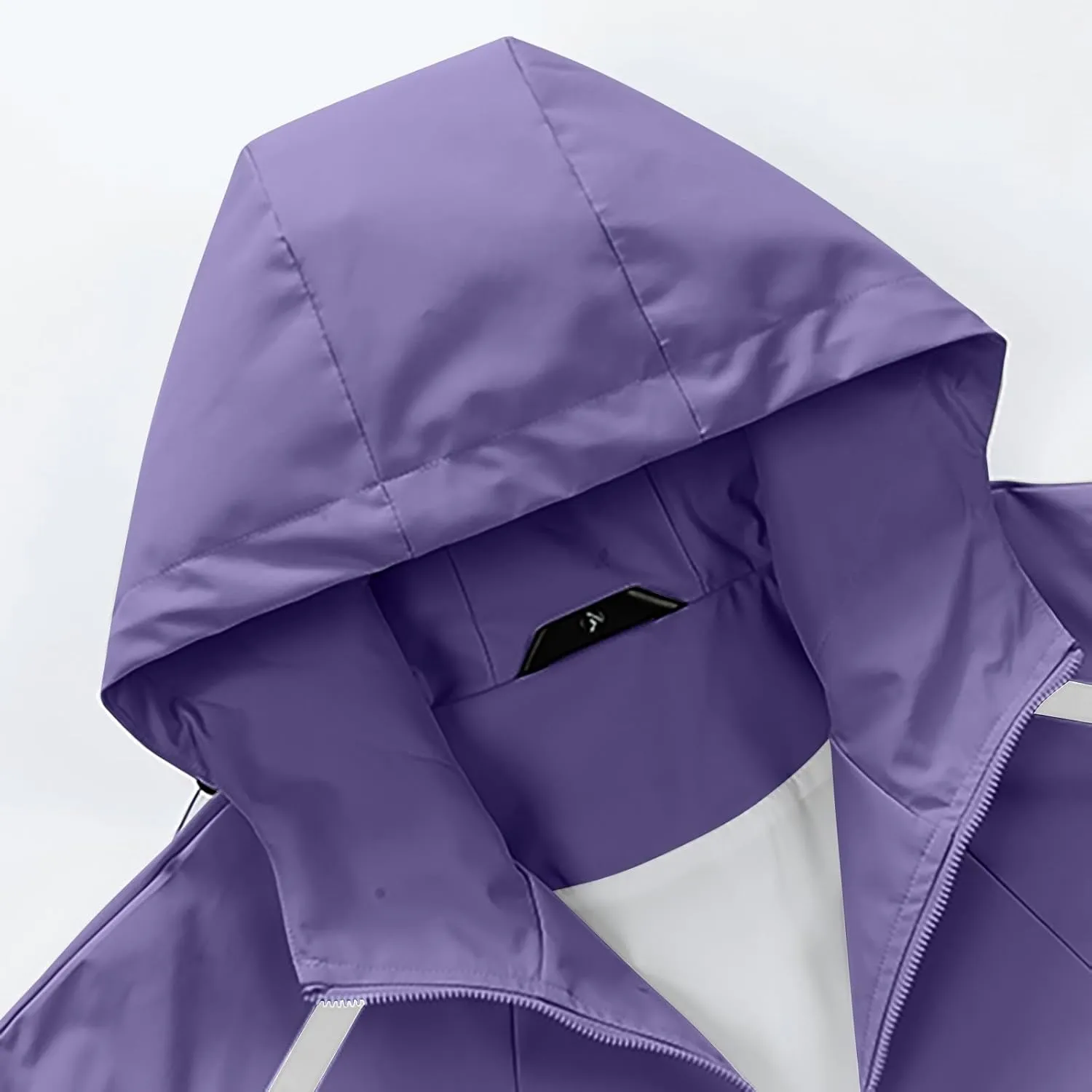 Men's Oversized Rain Jacket Lightweight Waterproof Hooded Jacket Pockets Windbreaker Outdoor Hiking Travel Raincoat