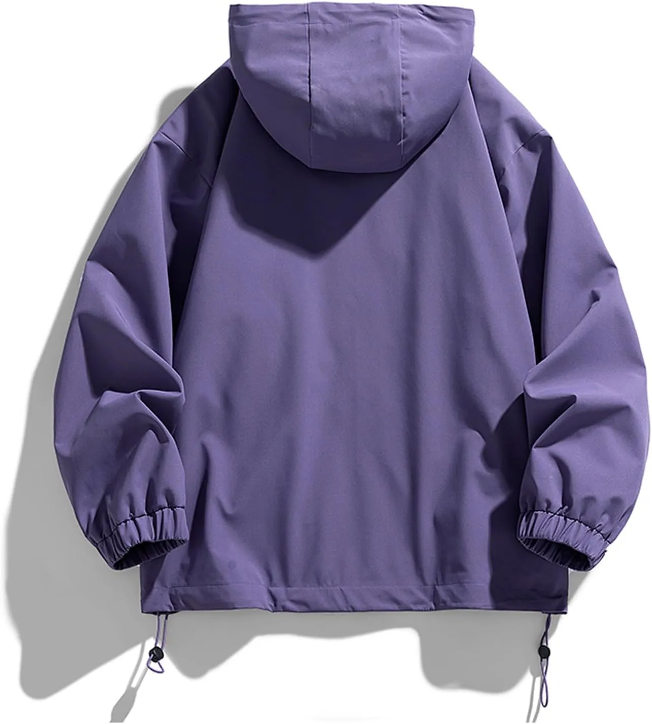 Men's Oversized Rain Jacket Lightweight Waterproof Hooded Jacket Pockets Windbreaker Outdoor Hiking Travel Raincoat