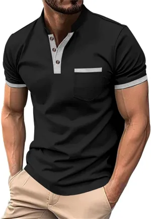 Mens Polo Shirts Short Sleeve Quick Dry Sports Tactical T-Shirt Athletic Moisture Wicking Golf Daily Collared Tees