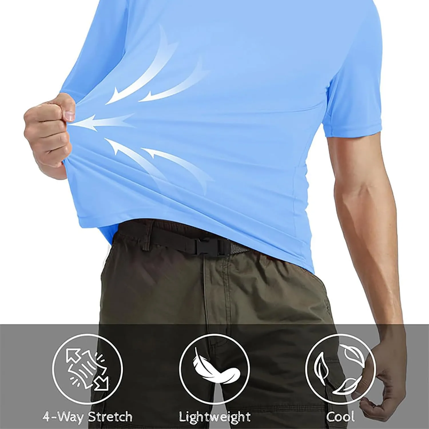 Men's Quick Dry T-Shirt Short Sleeve Moisture Wicking Athletic Running Gym Workout Performance Tee Tops