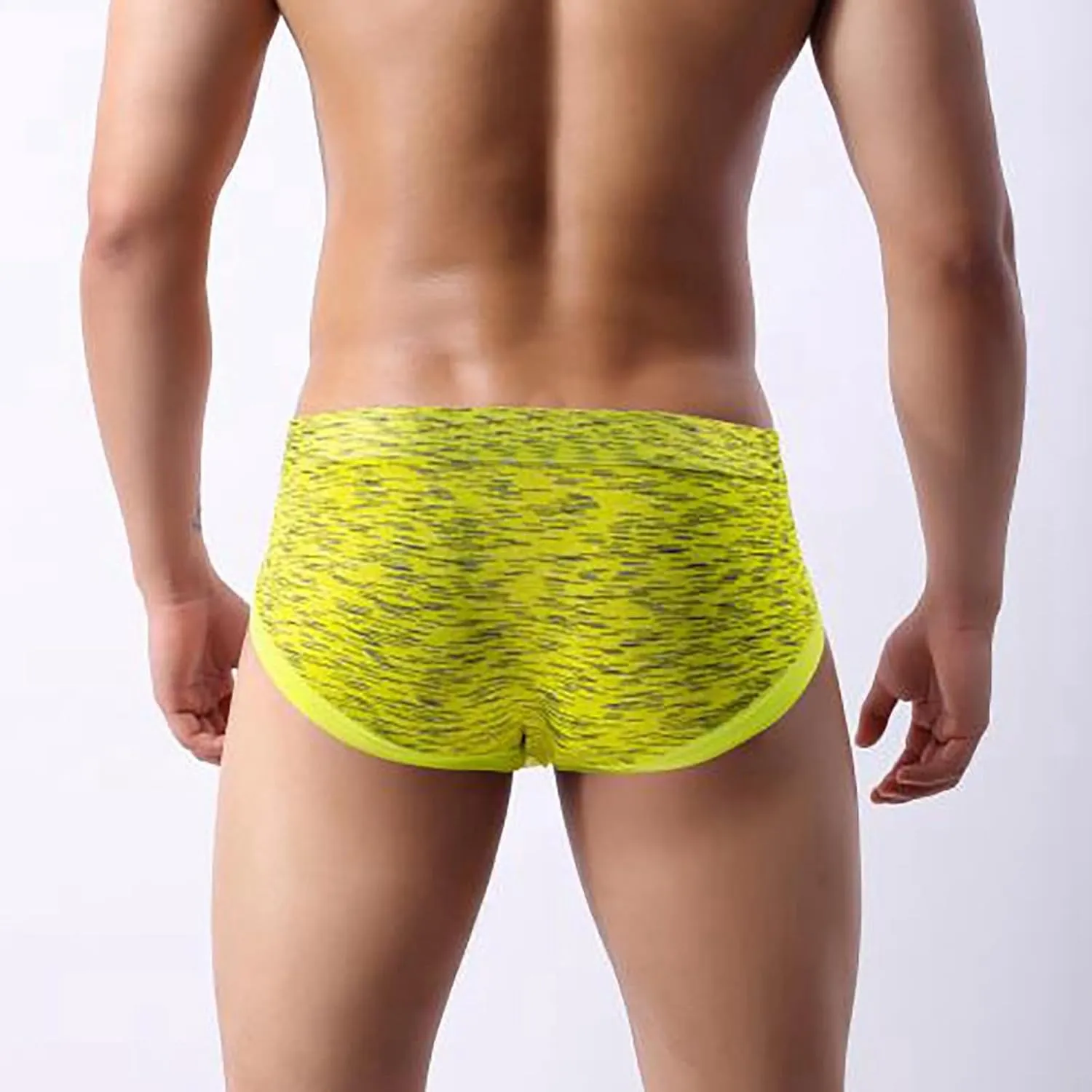Men's Quick-dryl Briefs with Big Pouch Colorful Bulge Stretch Bikini Underwear Low Rise Sporty Under Panties for Men