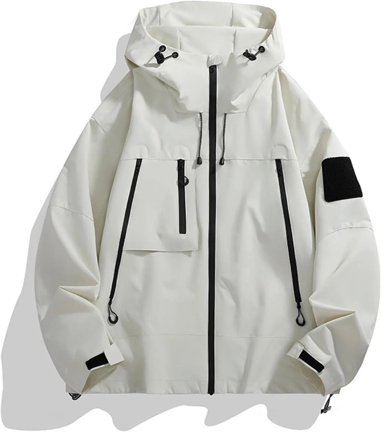 Men's Rain Jacket Waterproof Lightweight Packable Softshell Windbreaker with Hood Raincoat for Hiking Fishing Travel