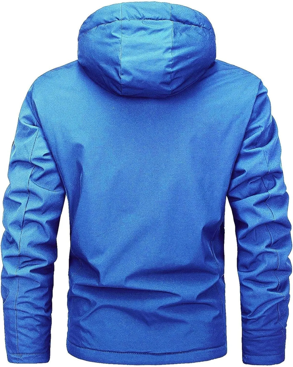 Mens Rain Jackets Zip Up Hooded Waterproof Windbreakers Loose Lightweight Coats Fashion Clothes with Pockets
