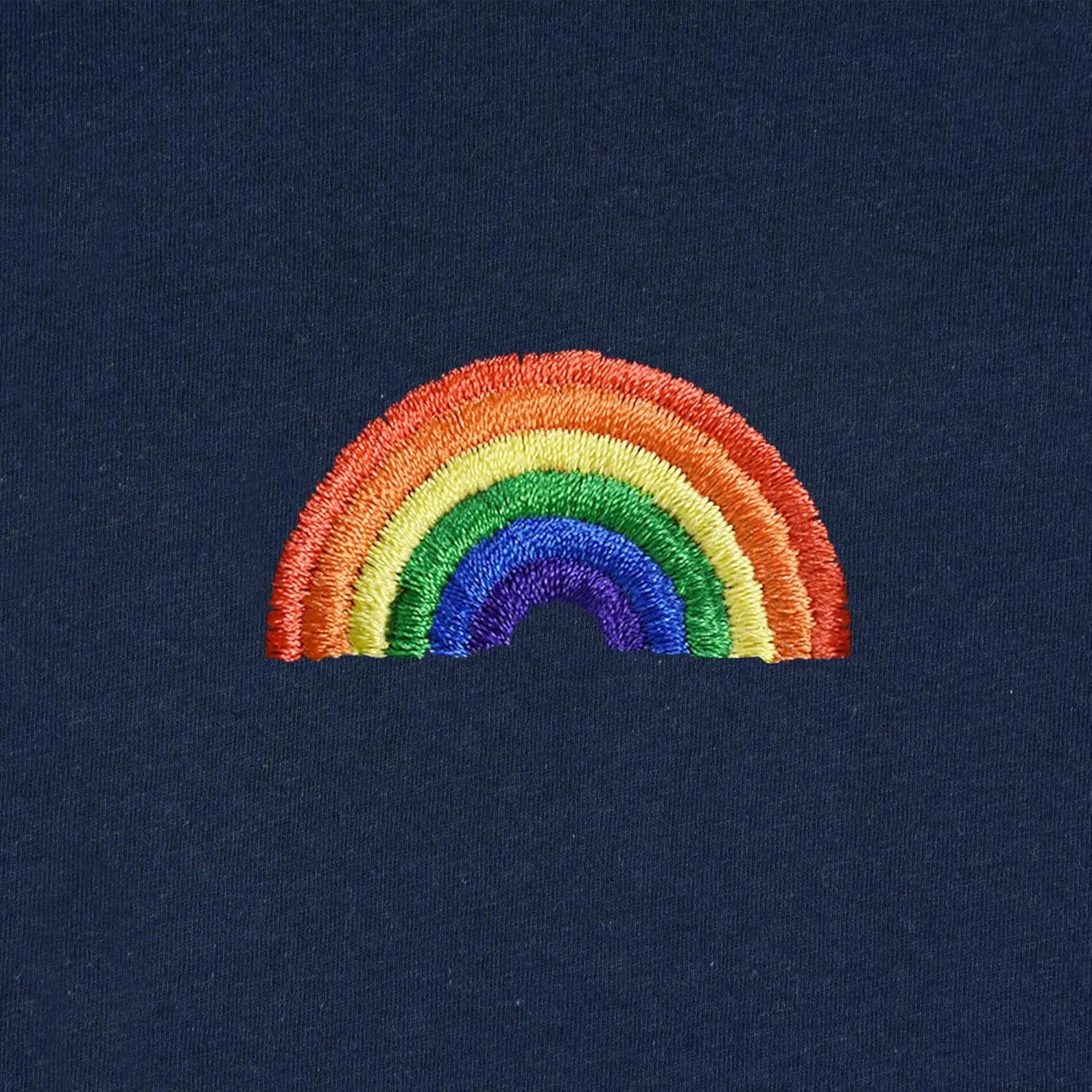 Men's Rainbow Embroidered Crew Neck T-Shirt Short Sleeve Tee