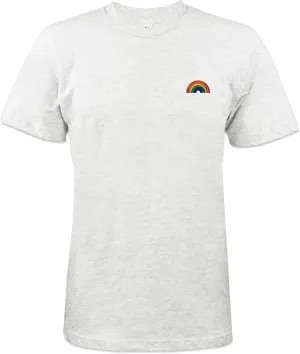 Men's Rainbow Embroidered Crew Neck T-Shirt Short Sleeve Tee
