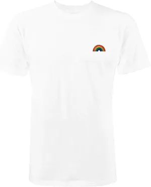 Men's Rainbow Embroidered Crew Neck T-Shirt Short Sleeve Tee