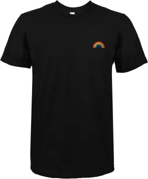 Men's Rainbow Embroidered Crew Neck T-Shirt Short Sleeve Tee
