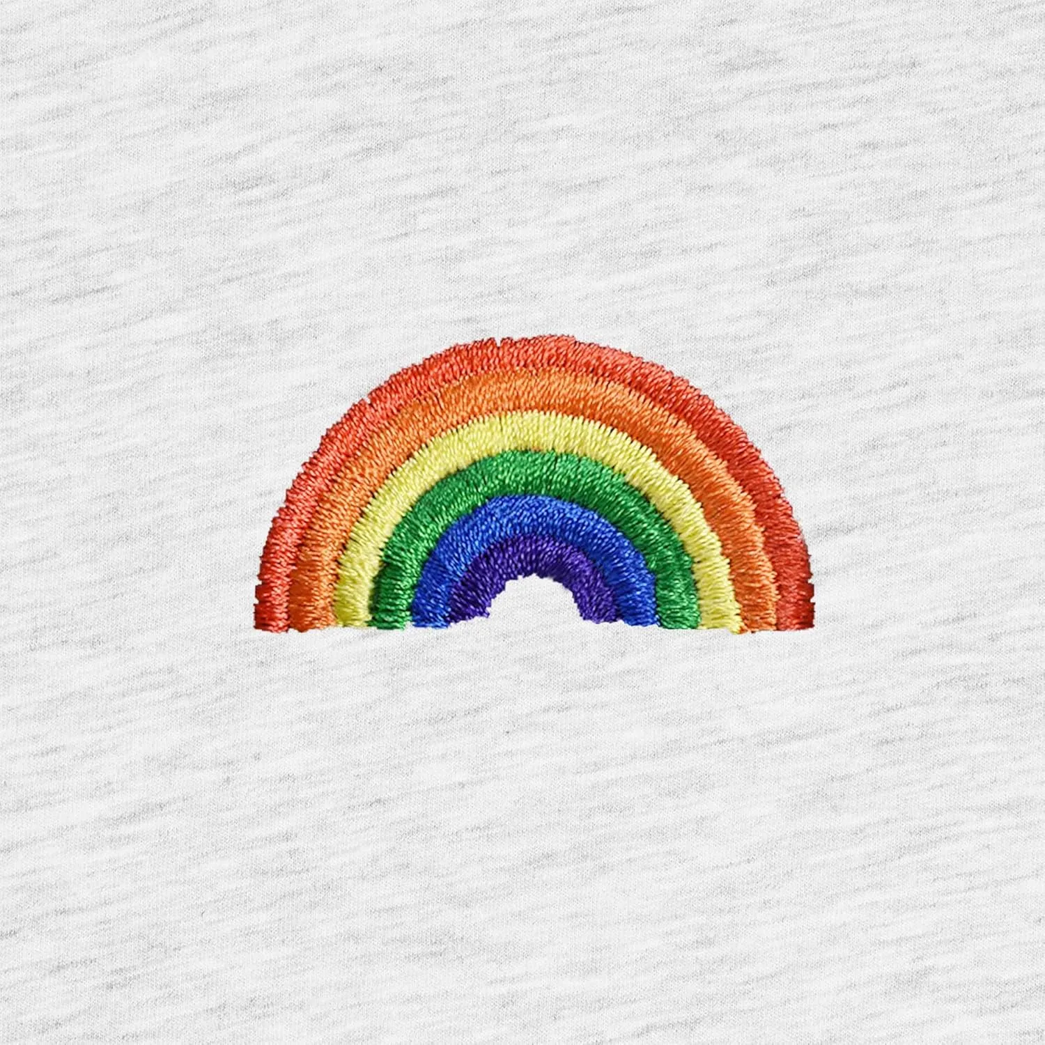 Men's Rainbow Embroidered Crew Neck T-Shirt Short Sleeve Tee