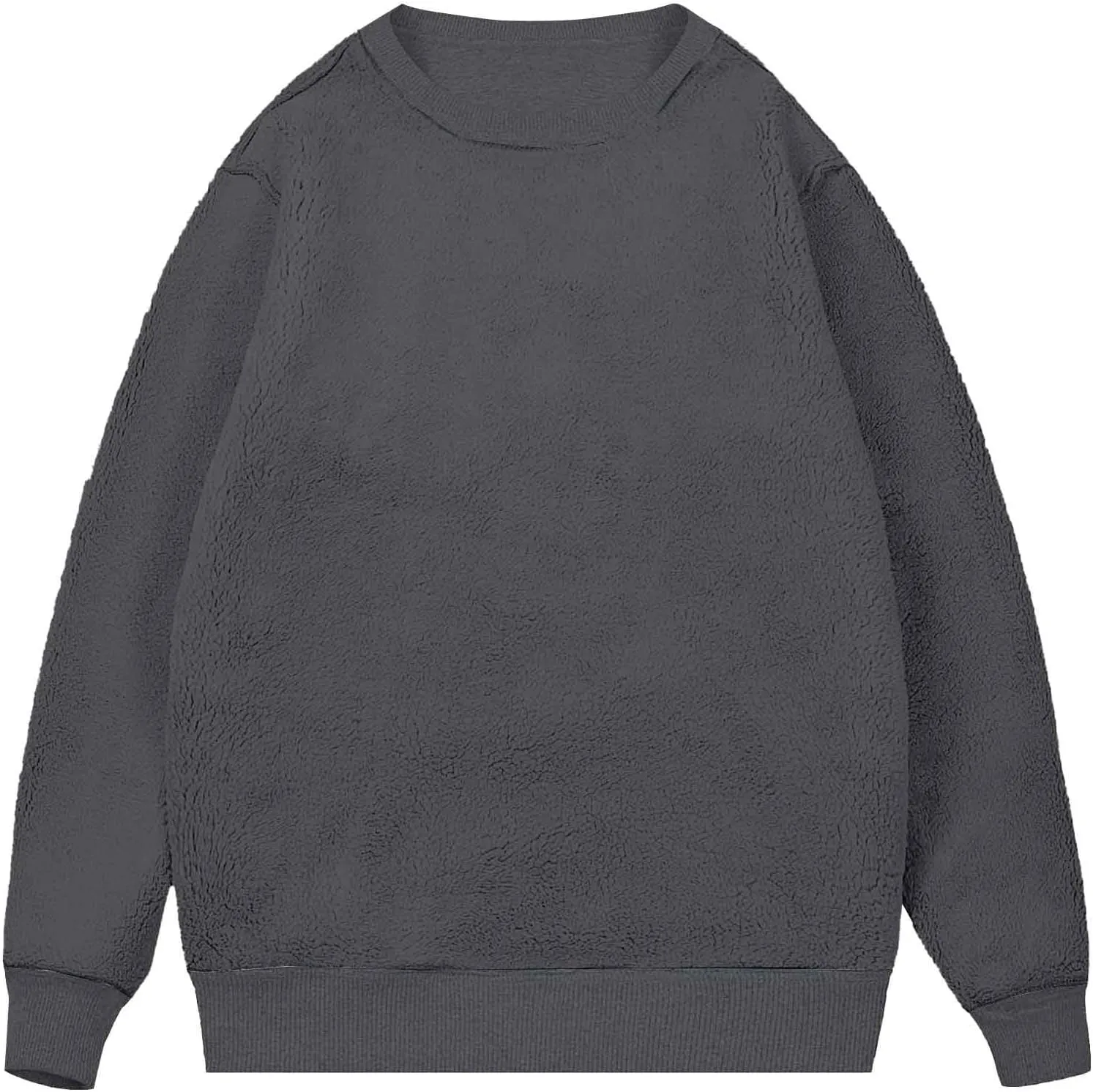 Mens Sherpa Pullover Sweatshirts Crewneck Fleece Lined Sweatshirts Heavy Winter Warm Long Sleeve Cotton Work Sweaters