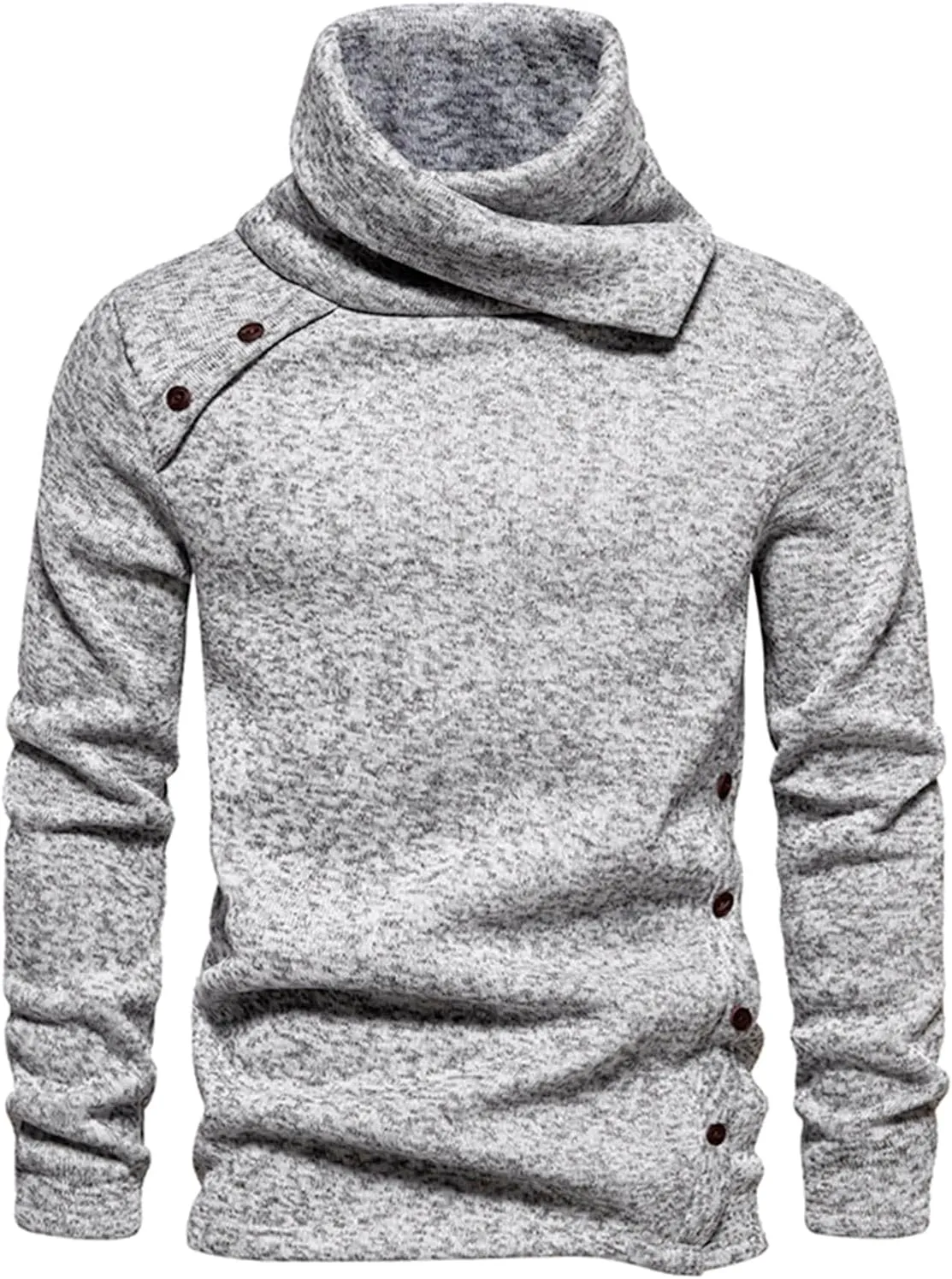 Men's Shirts Long Sleeve Solid Turtleneck Sweater Regular-Fit Lightweight Pullover Soft Fitted Outdoor Clothing