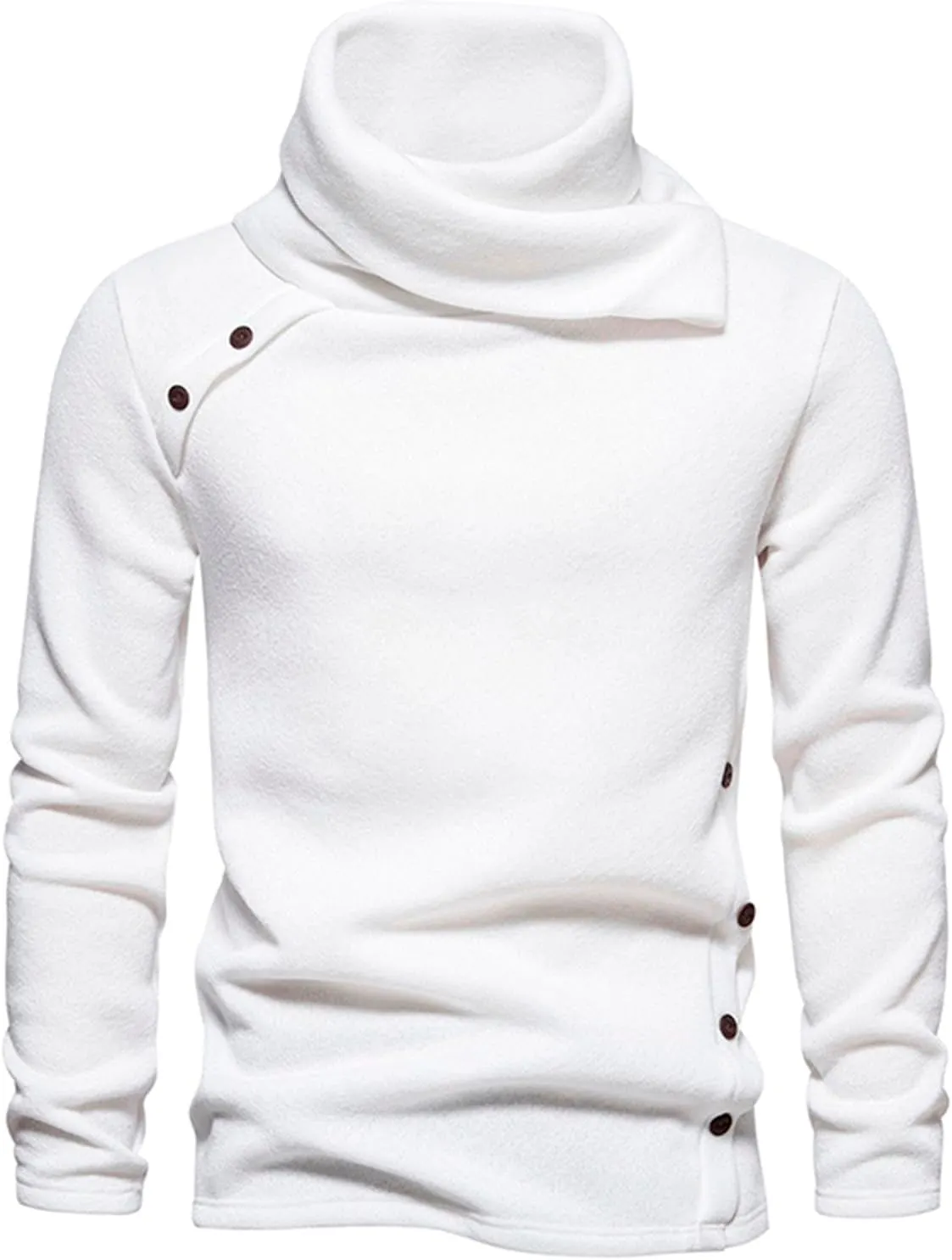Men's Shirts Long Sleeve Solid Turtleneck Sweater Regular-Fit Lightweight Pullover Soft Fitted Outdoor Clothing