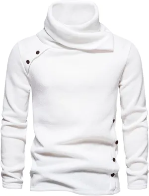Men's Shirts Long Sleeve Solid Turtleneck Sweater Regular-Fit Lightweight Pullover Soft Fitted Outdoor Clothing