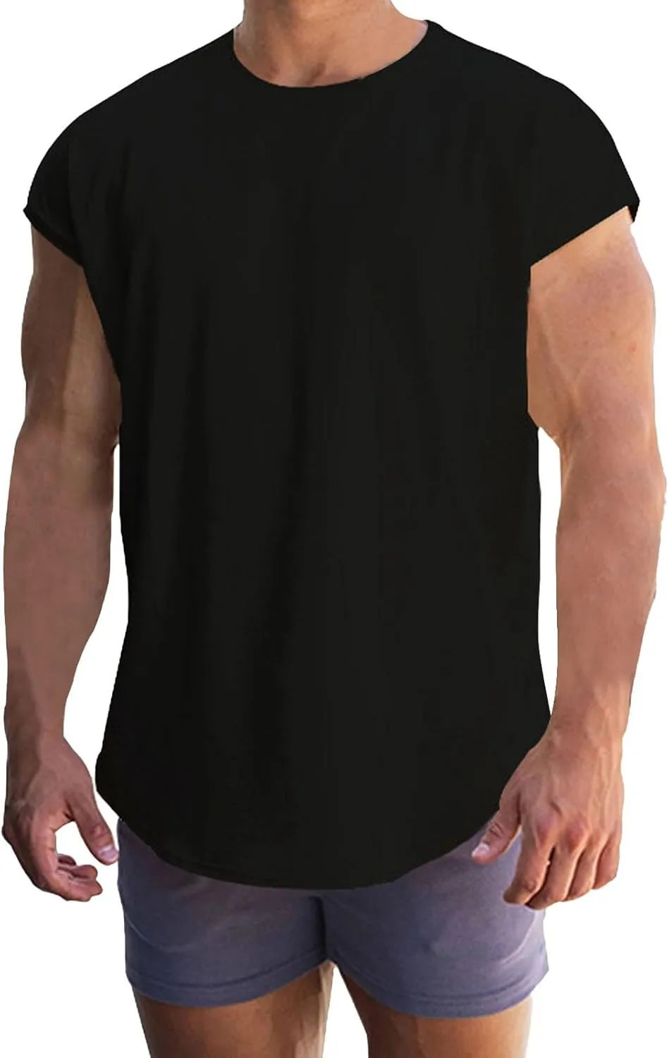 Men's Sleeveless Tank Tops Workout Athletic Muscle Cut Shirts Moisture Wicking Quick Dry Sport Big and Tall Tee Shirt