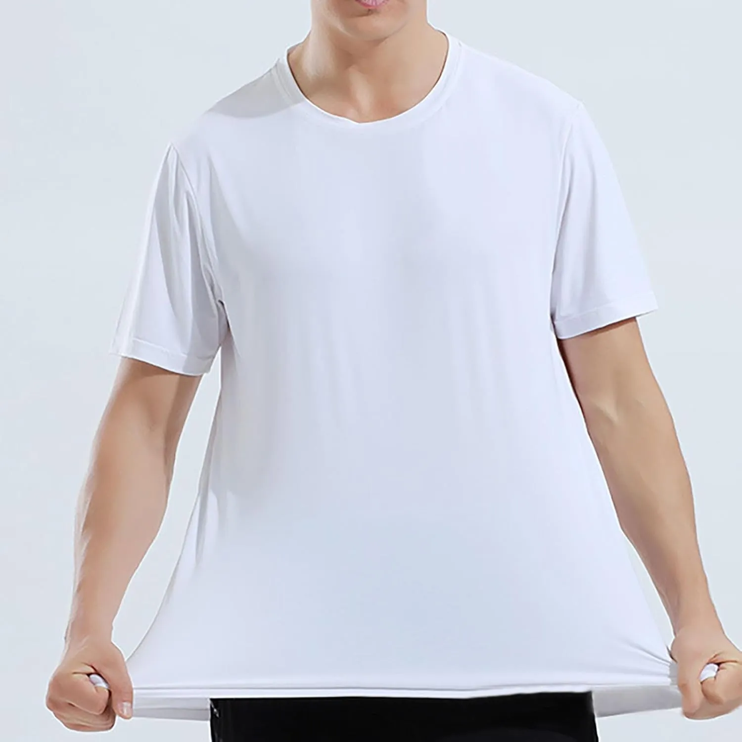 Men's T-Shirts Quick Dry T Shirt Crewneck Short Sleeve 2024 Men Running Workout Tee Tops Moisture Wicking Oversized Outfits