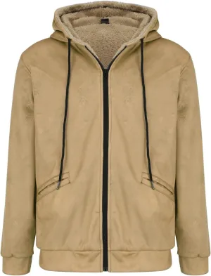 Men's Thermal Hooded Puffer Jacket Fleece Hooded Sweater Men's Winter Jacket Thick Thermal Puffer Jacket for Men