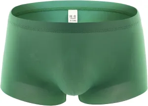 Men's Traceless Underwear Ice Silk Boxer Brief Breathable Seamless Sexy See-Through Transparent Briefs
