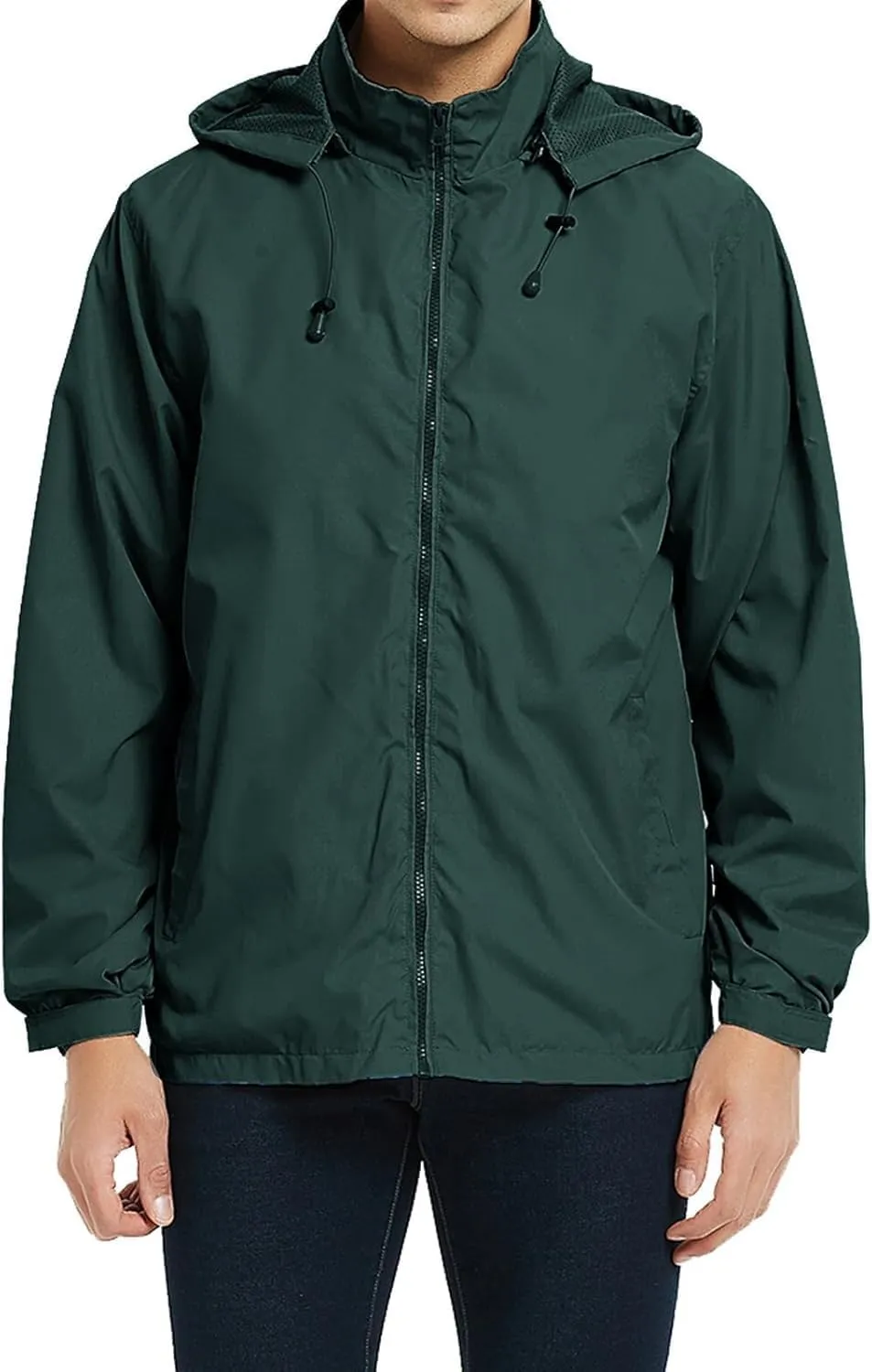 Mens Waterproof Rain Jacket Hooded Lightweight Windbreaker Hoodies Windbreaker Jacket with Pockets