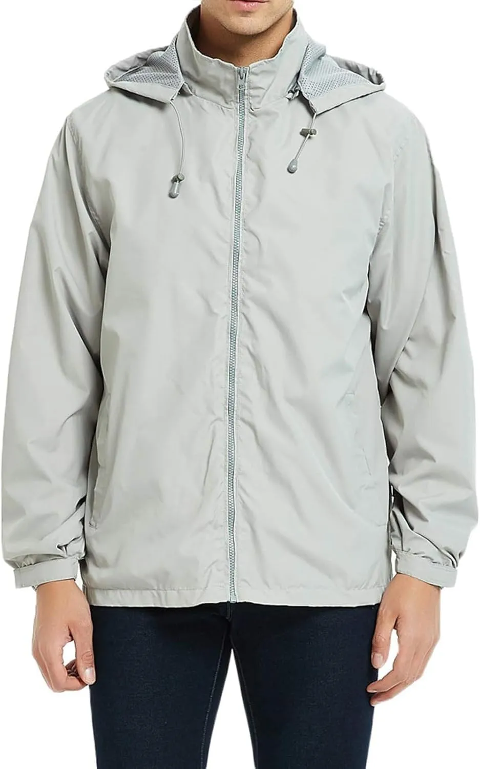 Mens Waterproof Rain Jacket Hooded Lightweight Windbreaker Hoodies Windbreaker Jacket with Pockets